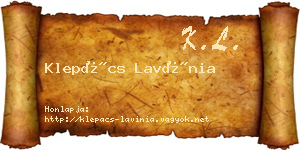 Klepács Lavínia névjegykártya